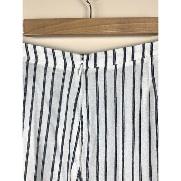 REFORMATION Eadie Baggy Cropped Striped‎ Pants JAILBIRD Black White Size S - Picture 6 of 12